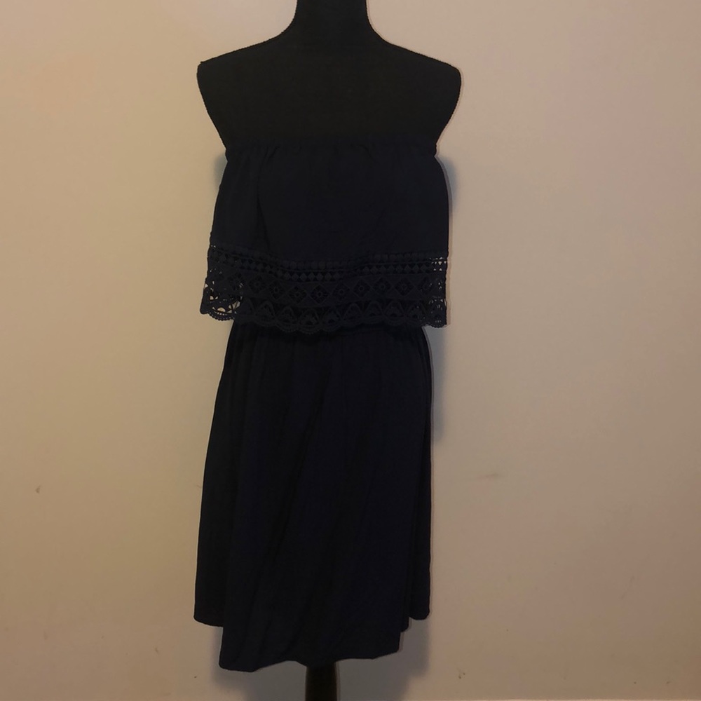 💕SOLD💕 New Maurices Navy Strapless Dress Sz Lrg